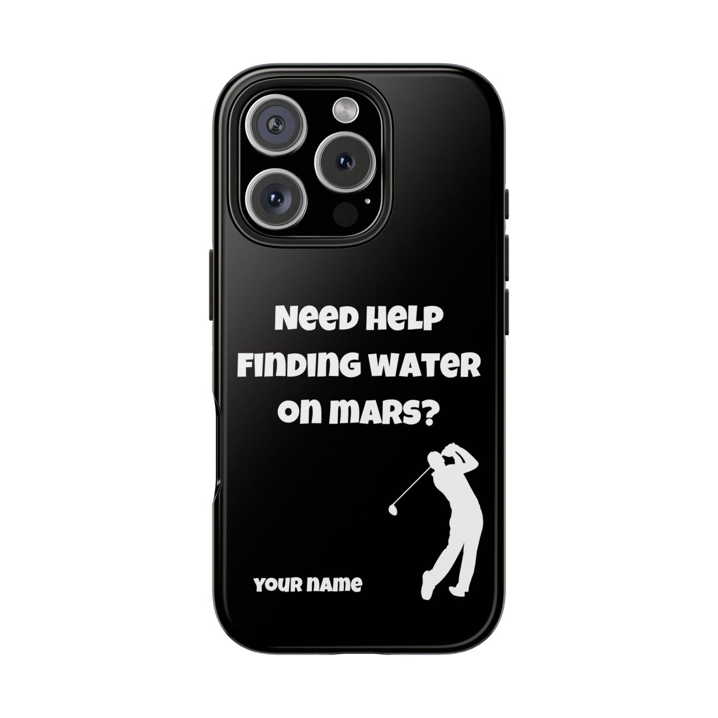 Water on Mars Phone Case - Black