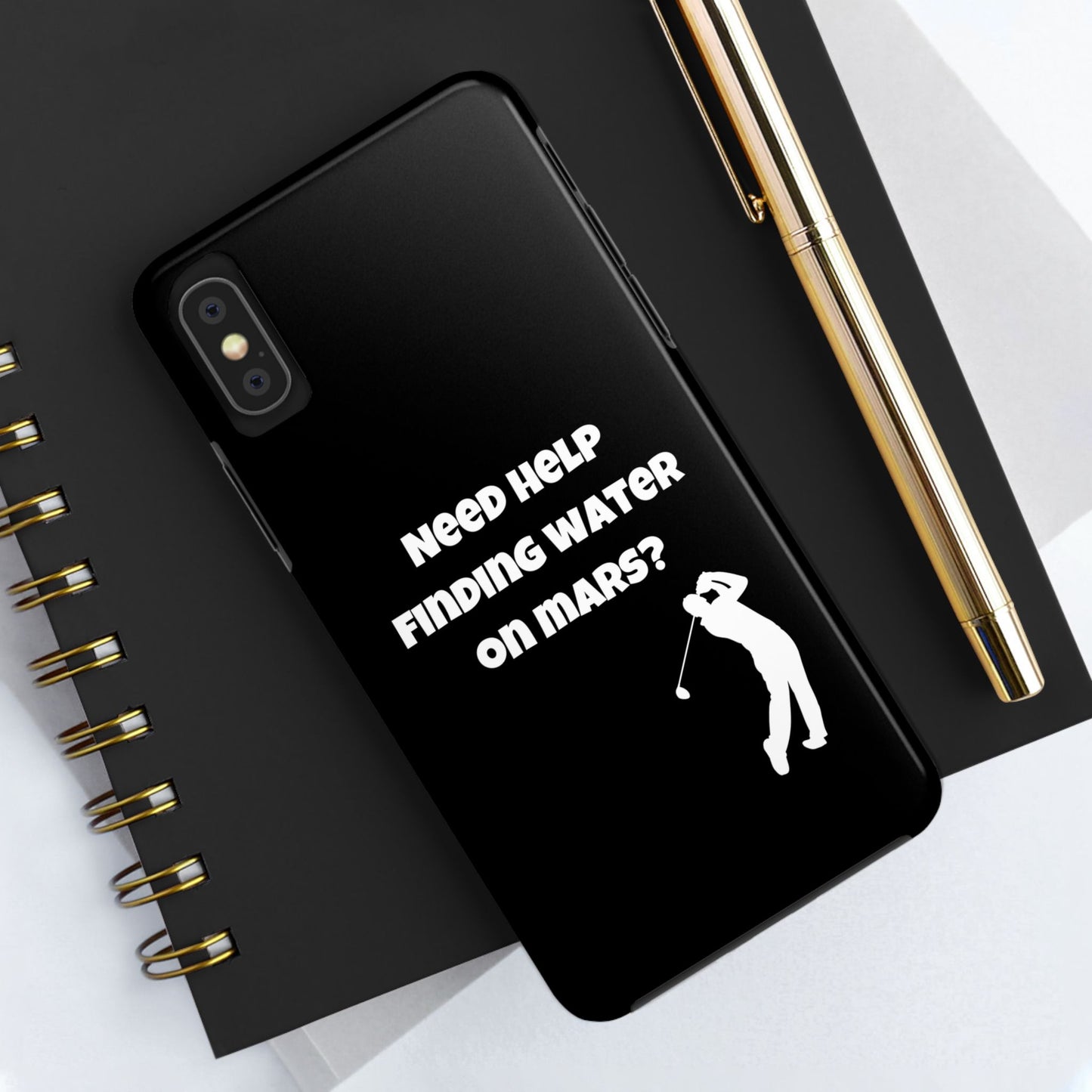 Water on Mars Phone Case - Black