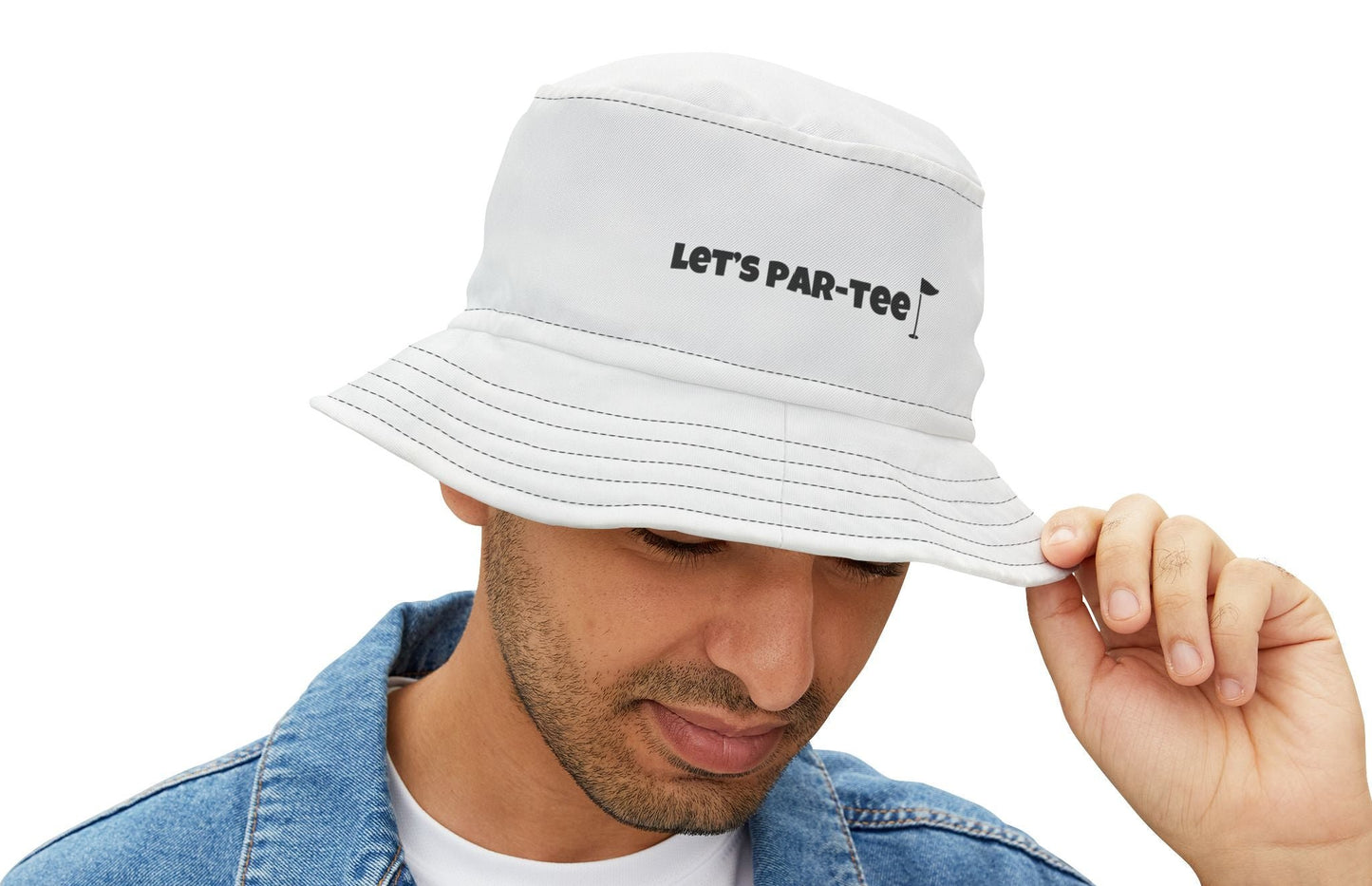 Let's Par-Tee Bucket Hat - White