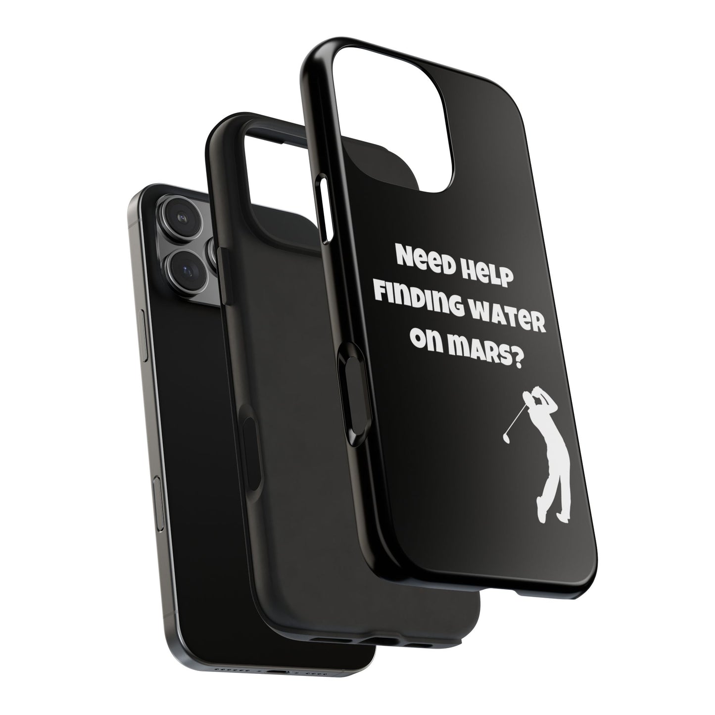 Water on Mars Phone Case - Black